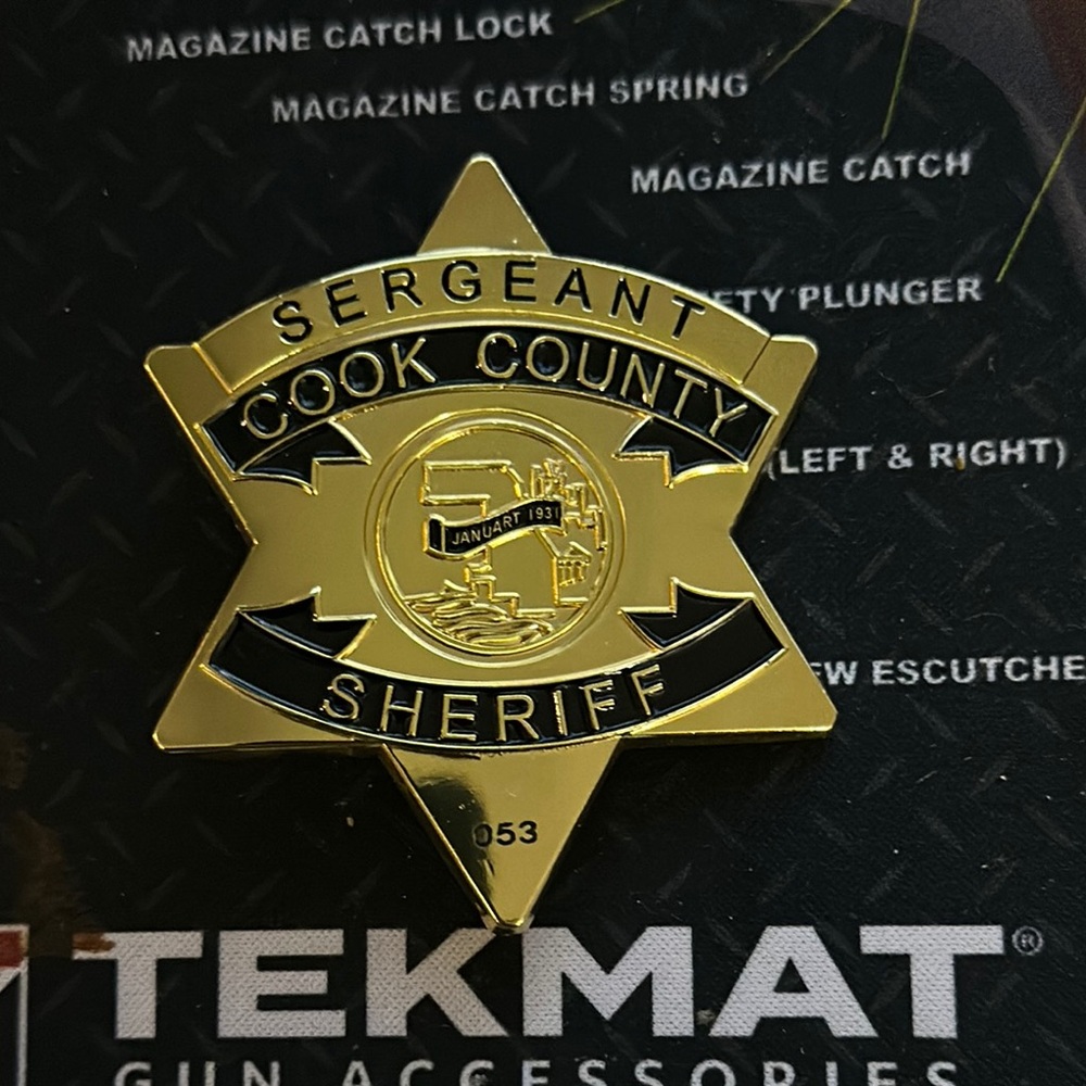 SGT Cook County Sheriff Plaque Badge